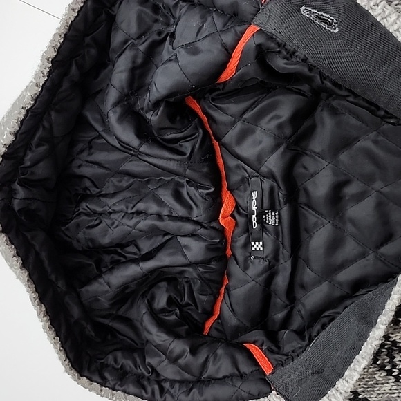 Coupe Men's Wool Blend Knit Button Up Hooded Jacket Beige Black Nordic Sz Large - Picture 8 of 13